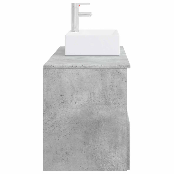 Set de mobilier pentru baie 2 buc. Gri Beton Lemn prelucrat WALTI