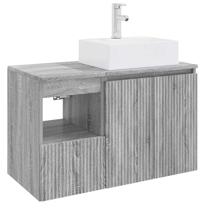 Set de mobilier pentru baie 2 buc. Sonoma gri Lemn prelucrat WALTI