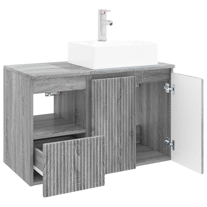 Set de mobilier pentru baie 2 buc. Sonoma gri Lemn prelucrat WALTI