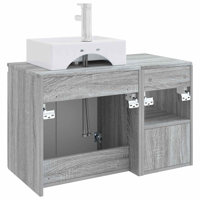 Set de mobilier pentru baie 2 buc. Sonoma gri Lemn prelucrat WALTI