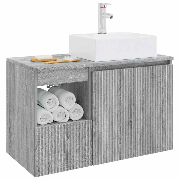 Set de mobilier pentru baie 2 buc. Sonoma gri Lemn prelucrat WALTI