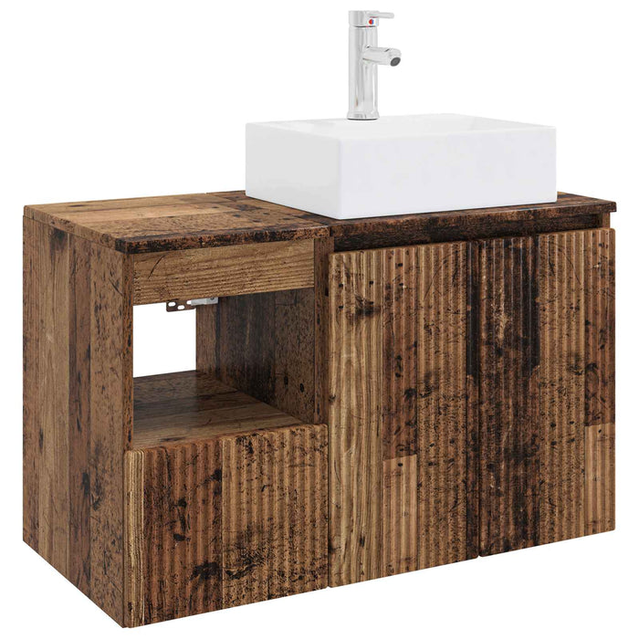 Set de mobilier pentru baie 2 buc. Lemn vechi Lemn prelucrat WALTI
