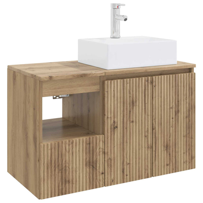 Set de mobilier pentru baie 2 buc. Stejar Artizanal WALTI