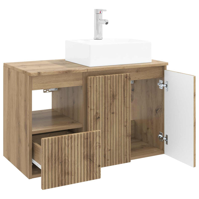 Set de mobilier pentru baie 2 buc. Stejar Artizanal WALTI