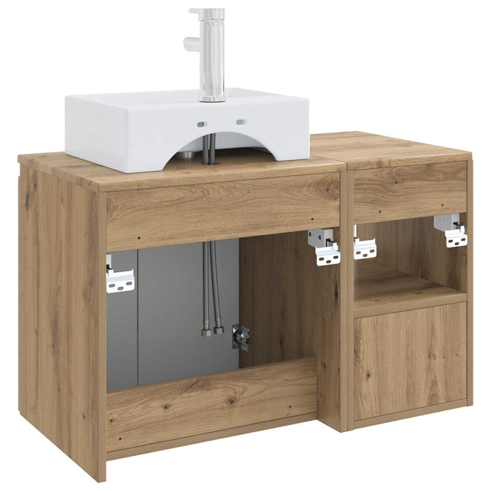 Set de mobilier pentru baie 2 buc. Stejar Artizanal WALTI