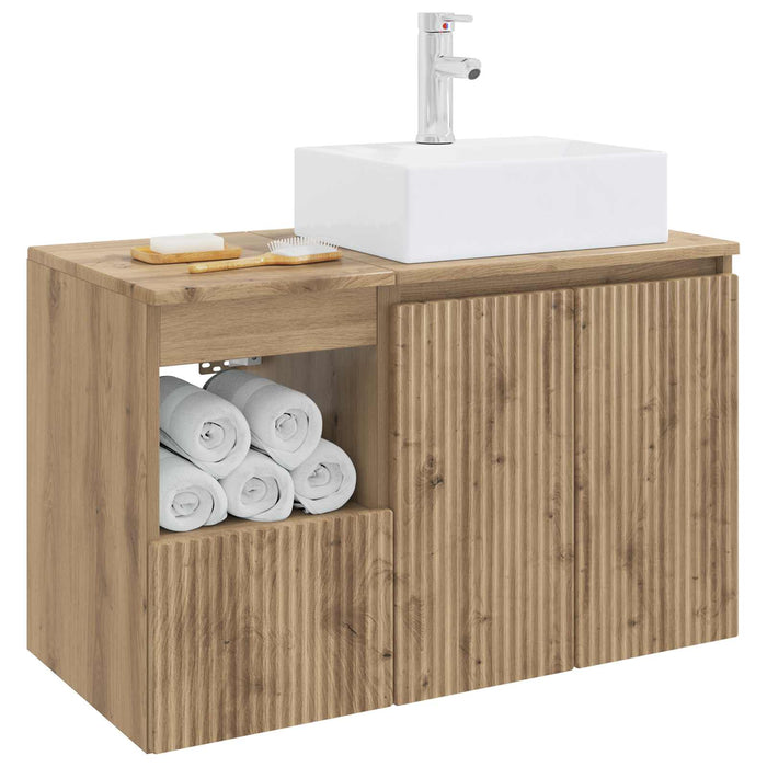 Set de mobilier pentru baie 2 buc. Stejar Artizanal WALTI