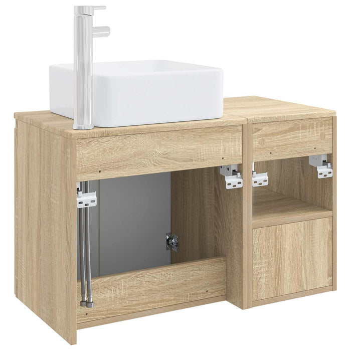 Set de mobilier pentru baie 2 buc. Stejar Sonoma Lemn prelucrat WALTI