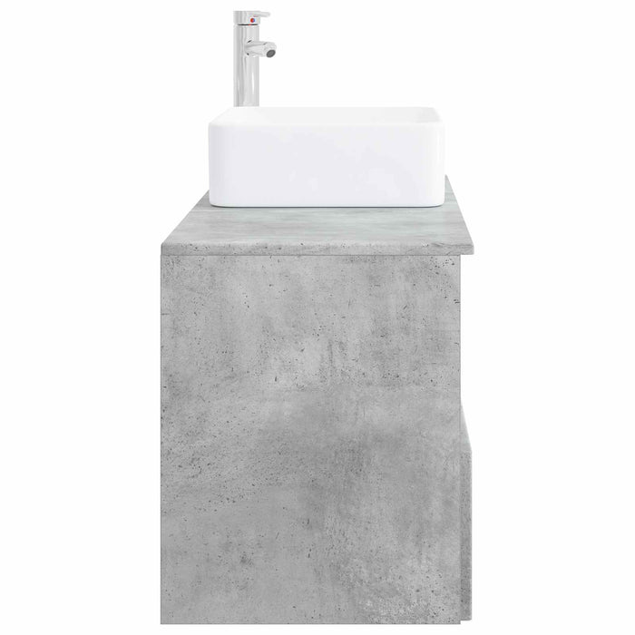 Set de mobilier pentru baie 2 buc. Gri Beton Lemn prelucrat WALTI