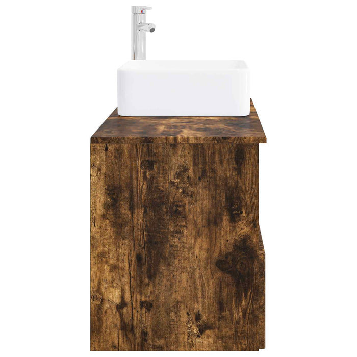 Set de mobilier pentru baie 2 buc. Stejar fumuriu WALTI