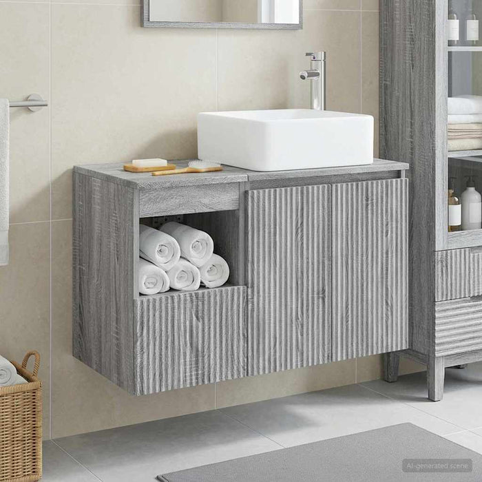 Set de mobilier pentru baie 2 buc. Sonoma gri Lemn prelucrat WALTI