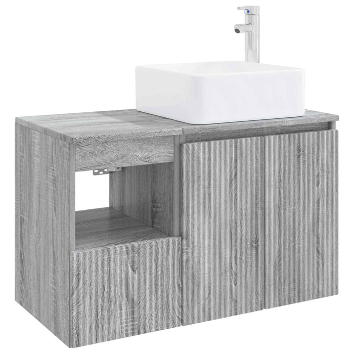 Set de mobilier pentru baie 2 buc. Sonoma gri Lemn prelucrat WALTI
