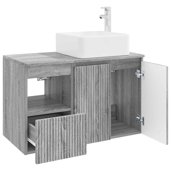 Set de mobilier pentru baie 2 buc. Sonoma gri Lemn prelucrat WALTI