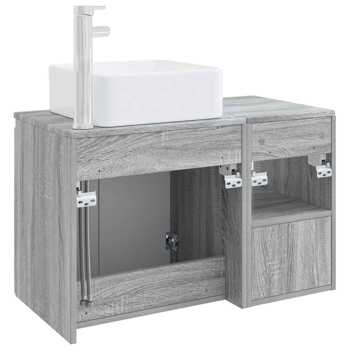 Set de mobilier pentru baie 2 buc. Sonoma gri Lemn prelucrat WALTI