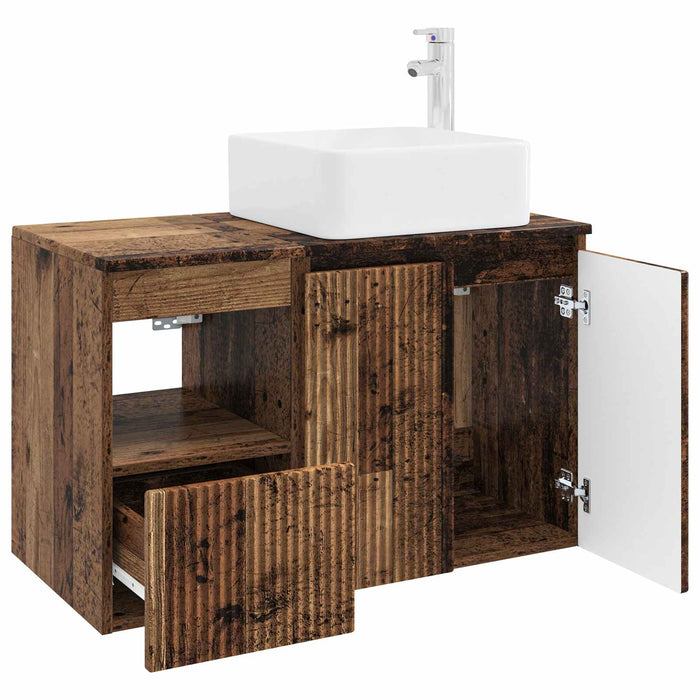 Set de mobilier pentru baie 2 buc. Lemn vechi Lemn prelucrat WALTI
