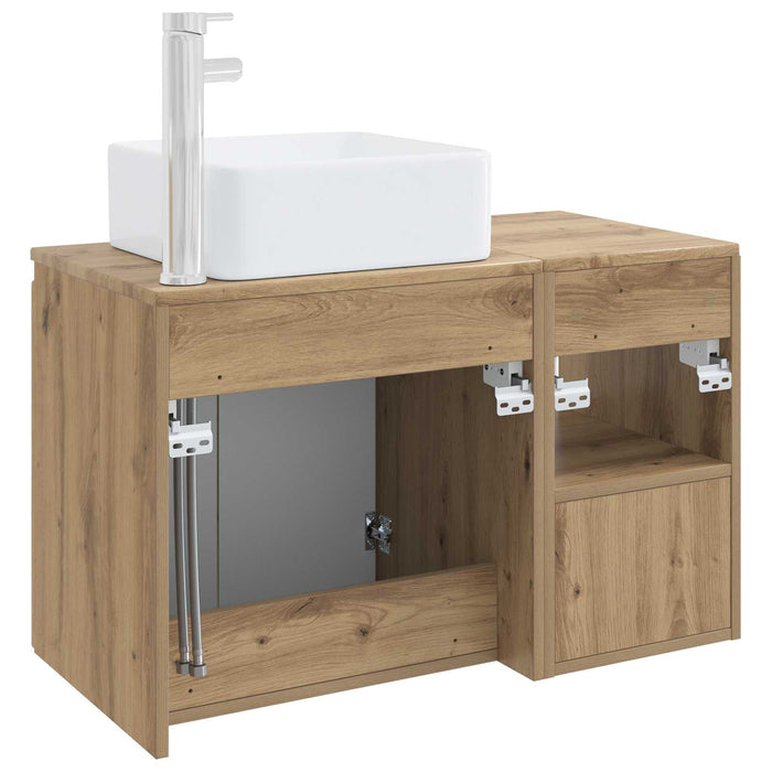 Set de mobilier pentru baie 2 buc. Stejar Artizanal WALTI