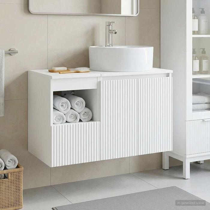 Set de mobilier pentru baie 2 buc. Alb Lemn prelucrat WALTI