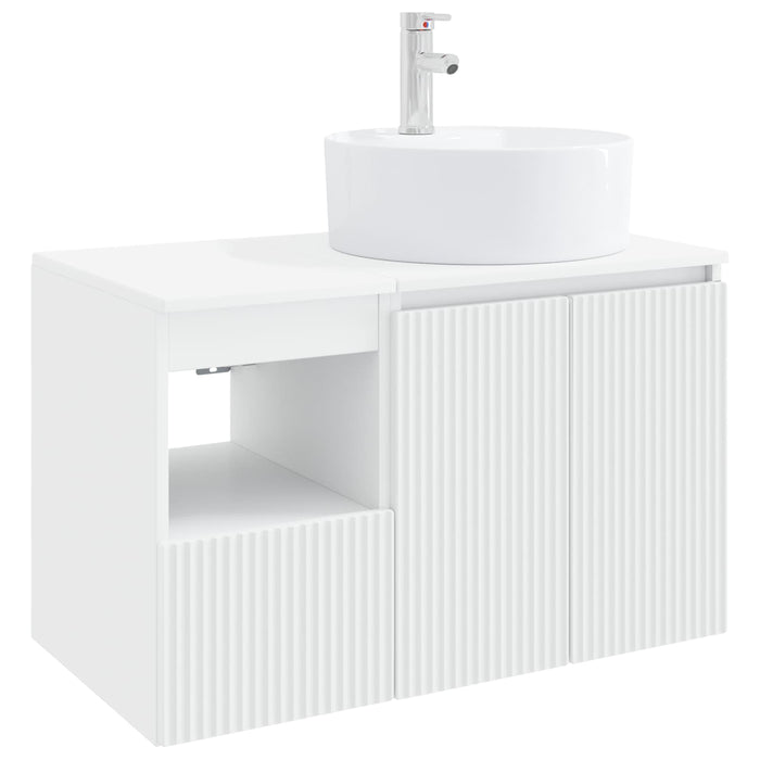 Set de mobilier pentru baie 2 buc. Alb Lemn prelucrat WALTI