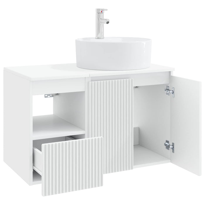 Set de mobilier pentru baie 2 buc. Alb Lemn prelucrat WALTI