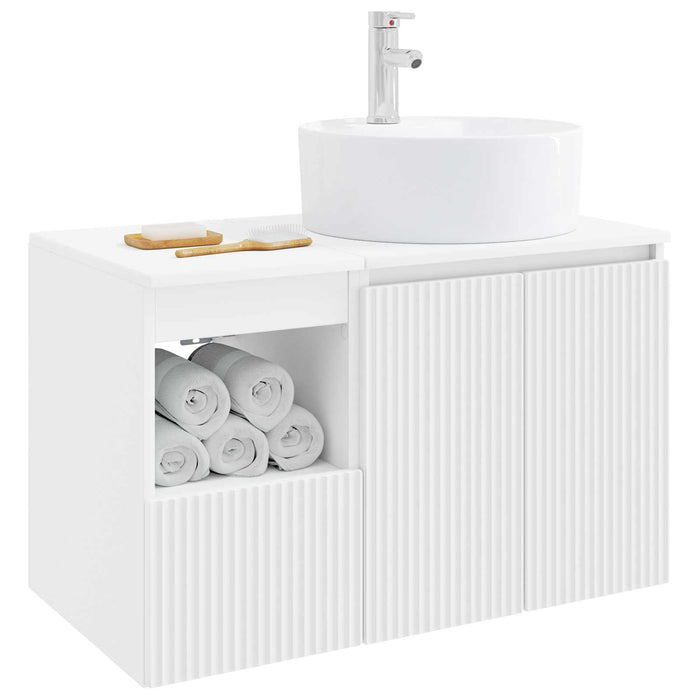 Set de mobilier pentru baie 2 buc. Alb Lemn prelucrat WALTI