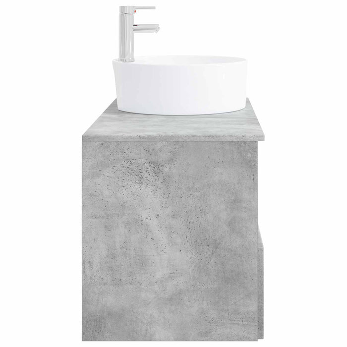 Set de mobilier pentru baie 2 buc. Gri Beton Lemn prelucrat WALTI
