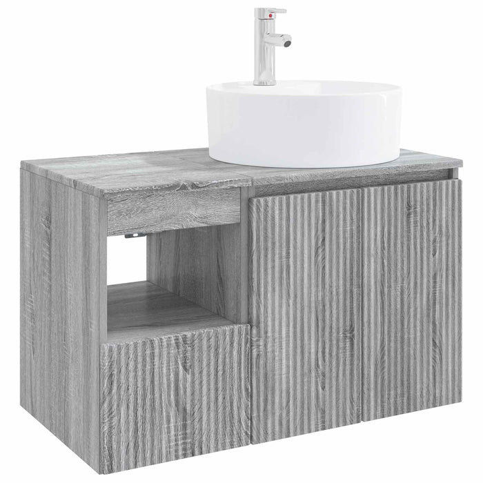 Set de mobilier pentru baie 2 buc. Sonoma gri Lemn prelucrat WALTI