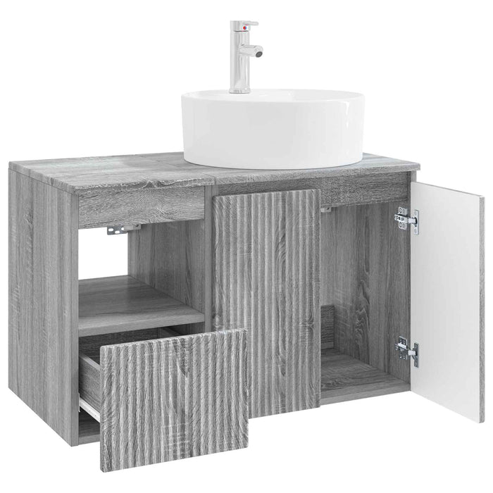 Set de mobilier pentru baie 2 buc. Sonoma gri Lemn prelucrat WALTI