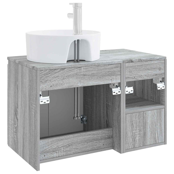 Set de mobilier pentru baie 2 buc. Sonoma gri Lemn prelucrat WALTI