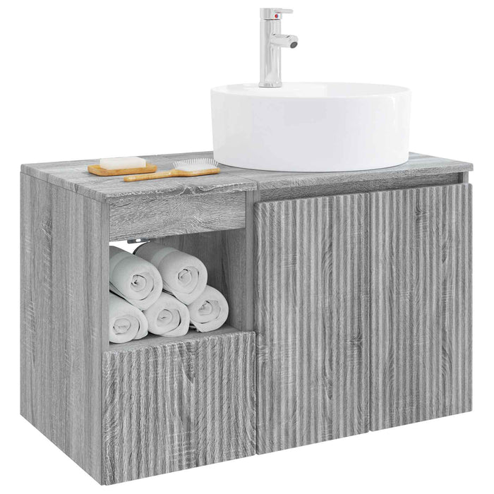 Set de mobilier pentru baie 2 buc. Sonoma gri Lemn prelucrat WALTI