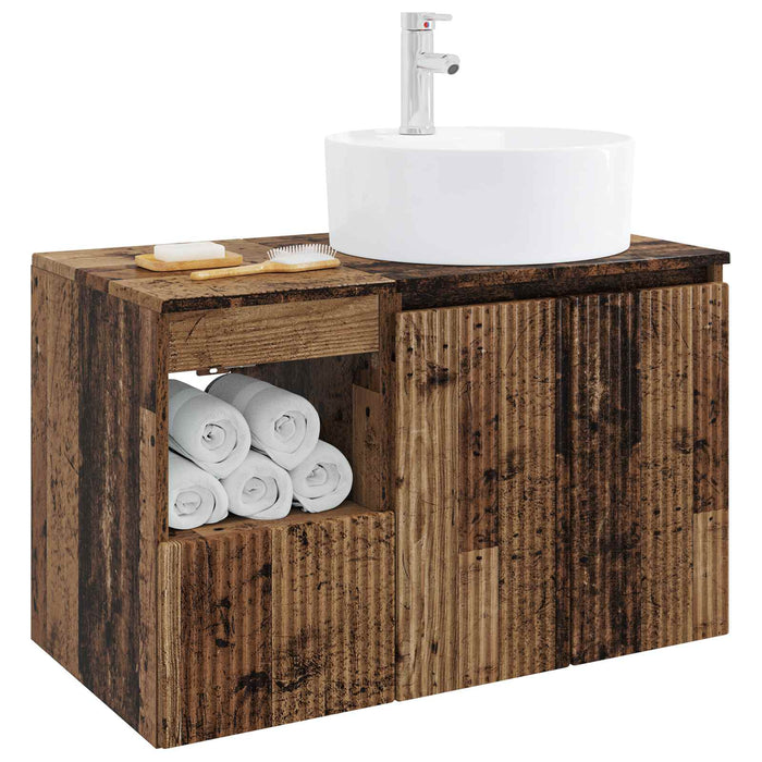 Set de mobilier pentru baie 2 buc. Lemn vechi Lemn prelucrat WALTI