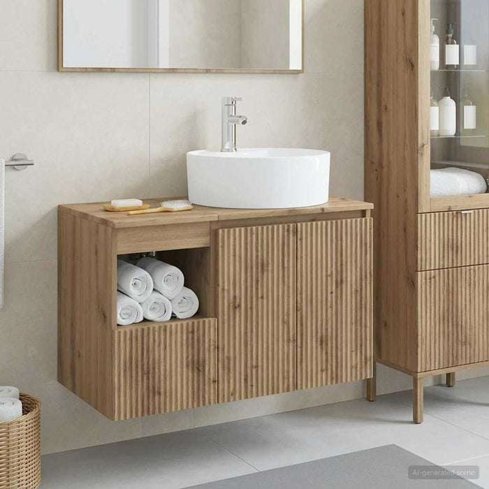 Set de mobilier pentru baie 2 buc. Stejar Artizanal WALTI