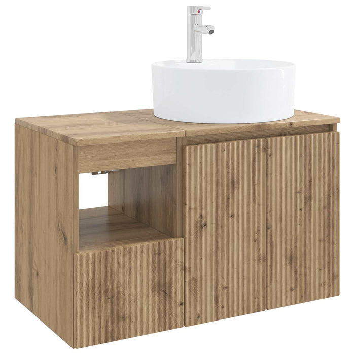 Set de mobilier pentru baie 2 buc. Stejar Artizanal WALTI