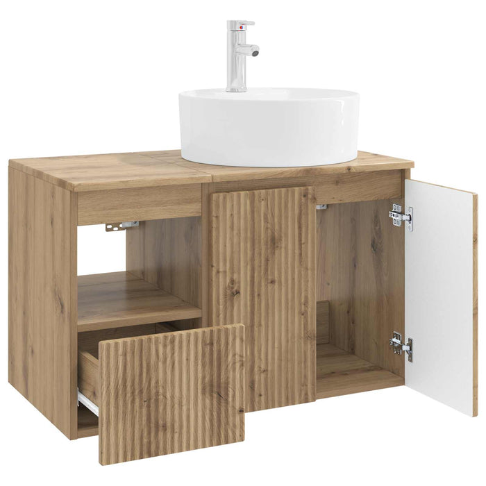 Set de mobilier pentru baie 2 buc. Stejar Artizanal WALTI