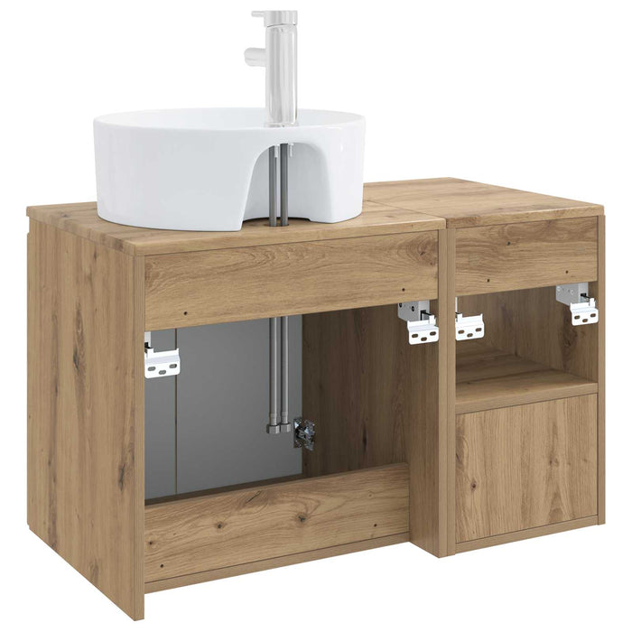 Set de mobilier pentru baie 2 buc. Stejar Artizanal WALTI