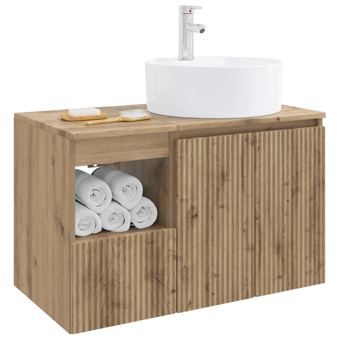Set de mobilier pentru baie 2 buc. Stejar Artizanal WALTI