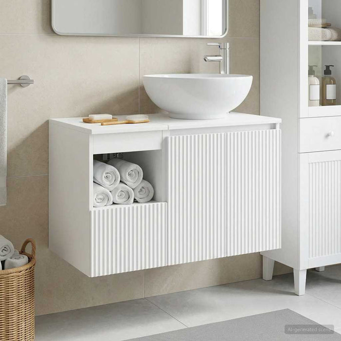 Set de mobilier pentru baie 2 buc. Alb Lemn prelucrat WALTI