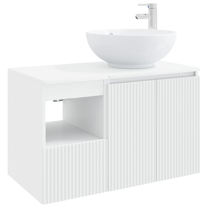 Set de mobilier pentru baie 2 buc. Alb Lemn prelucrat WALTI