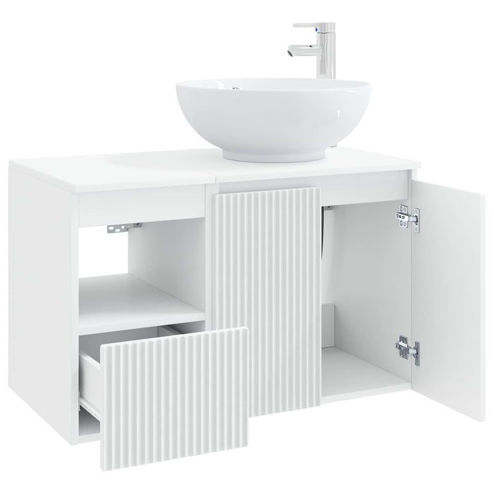 Set de mobilier pentru baie 2 buc. Alb Lemn prelucrat WALTI