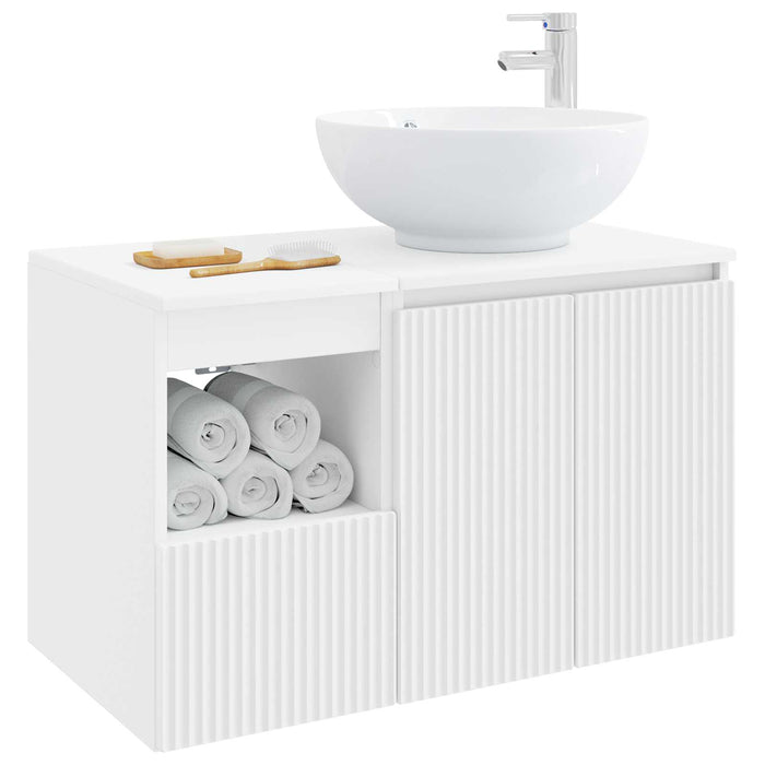 Set de mobilier pentru baie 2 buc. Alb Lemn prelucrat WALTI