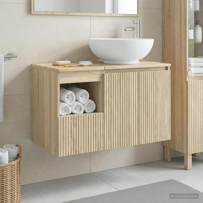 Set de mobilier pentru baie 2 buc. Stejar Sonoma Lemn prelucrat WALTI