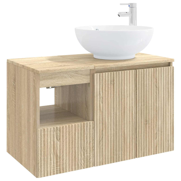 Set de mobilier pentru baie 2 buc. Stejar Sonoma Lemn prelucrat WALTI