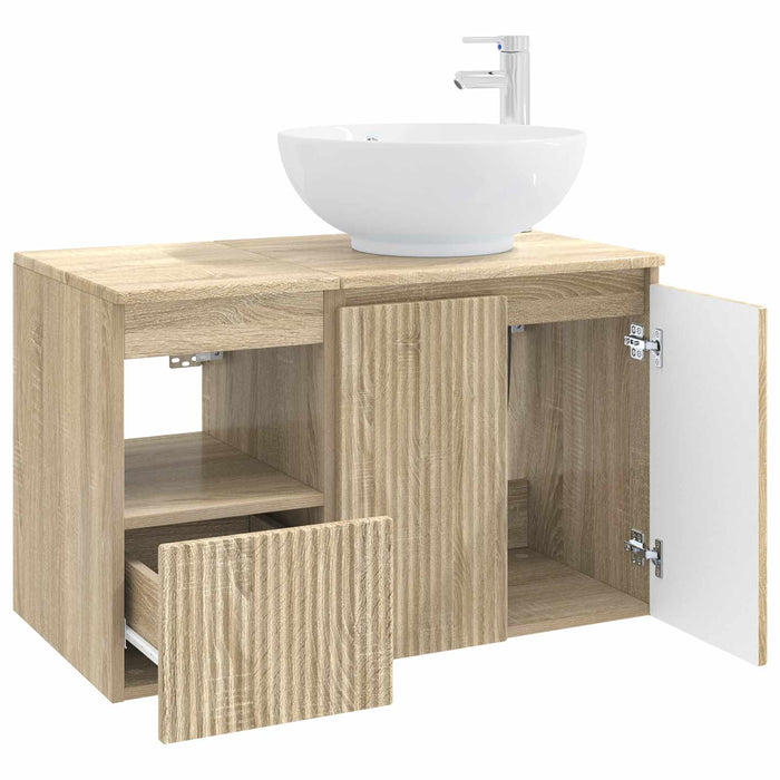 Set de mobilier pentru baie 2 buc. Stejar Sonoma Lemn prelucrat WALTI