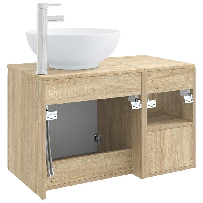 Set de mobilier pentru baie 2 buc. Stejar Sonoma Lemn prelucrat WALTI