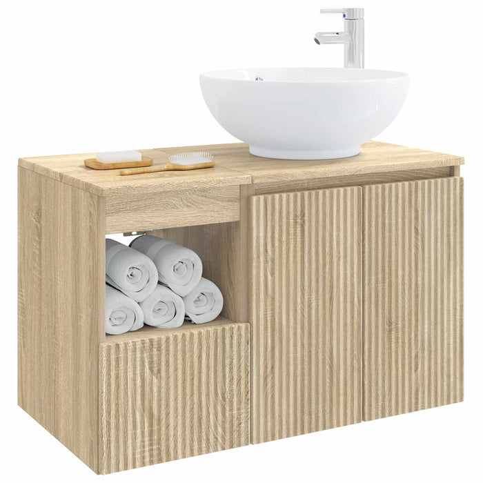 Set de mobilier pentru baie 2 buc. Stejar Sonoma Lemn prelucrat WALTI