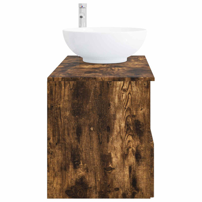 Set de mobilier pentru baie 2 buc. Stejar fumuriu WALTI