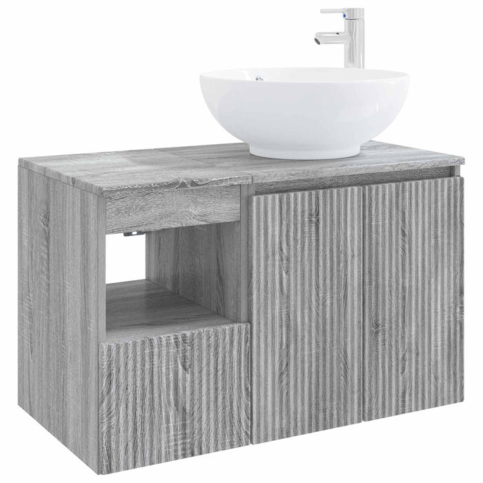 Set de mobilier pentru baie 2 buc. Sonoma gri Lemn prelucrat WALTI
