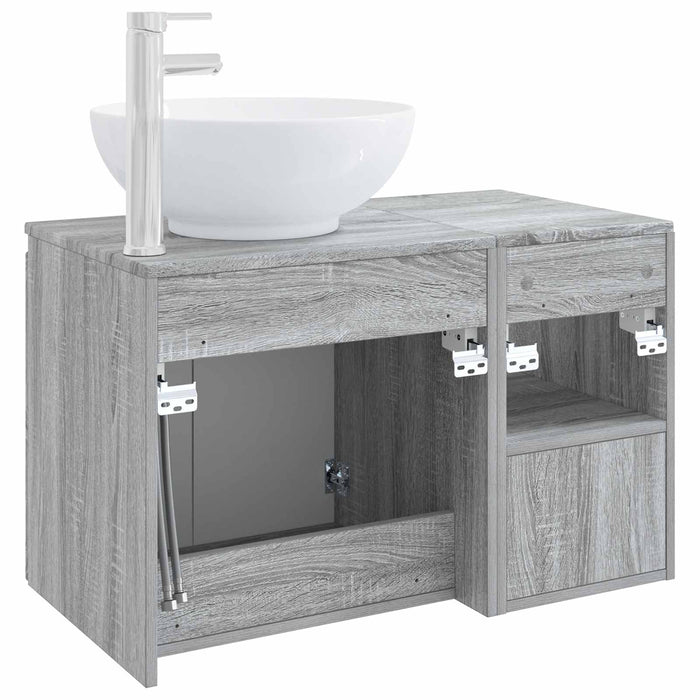 Set de mobilier pentru baie 2 buc. Sonoma gri Lemn prelucrat WALTI