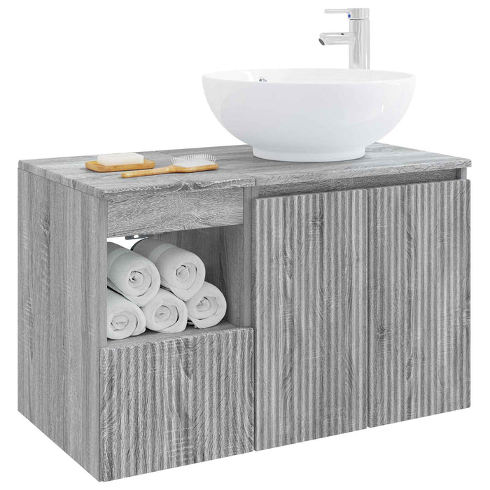 Set de mobilier pentru baie 2 buc. Sonoma gri Lemn prelucrat WALTI