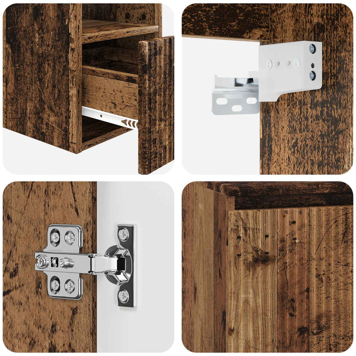 Set de mobilier pentru baie 2 buc. Lemn vechi Lemn prelucrat WALTI