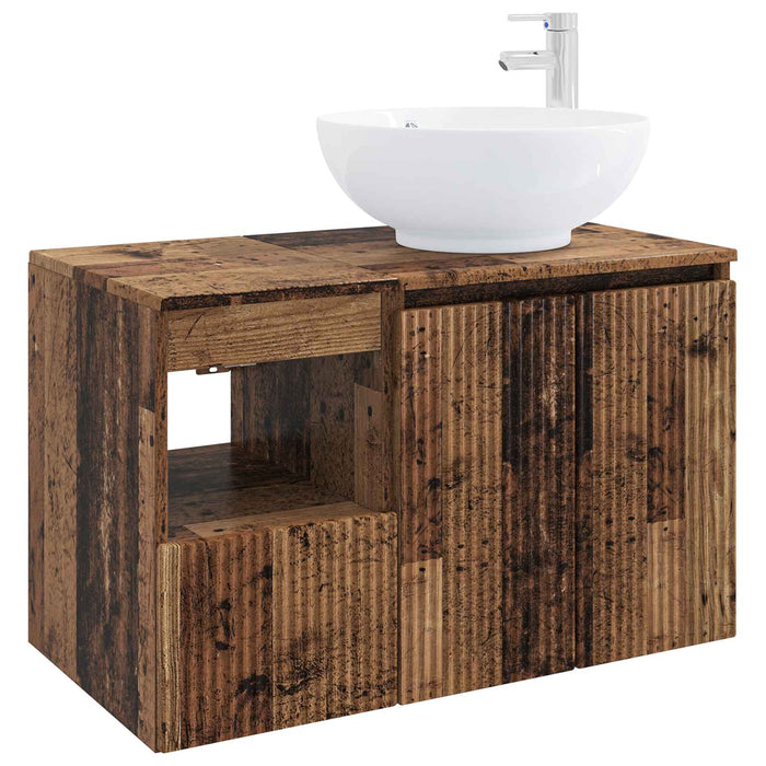 Set de mobilier pentru baie 2 buc. Lemn vechi Lemn prelucrat WALTI