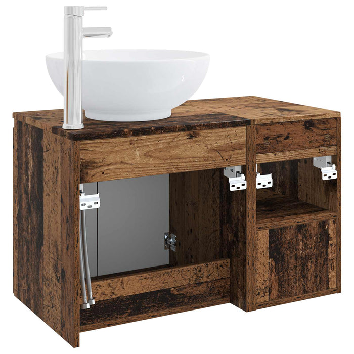 Set de mobilier pentru baie 2 buc. Lemn vechi Lemn prelucrat WALTI
